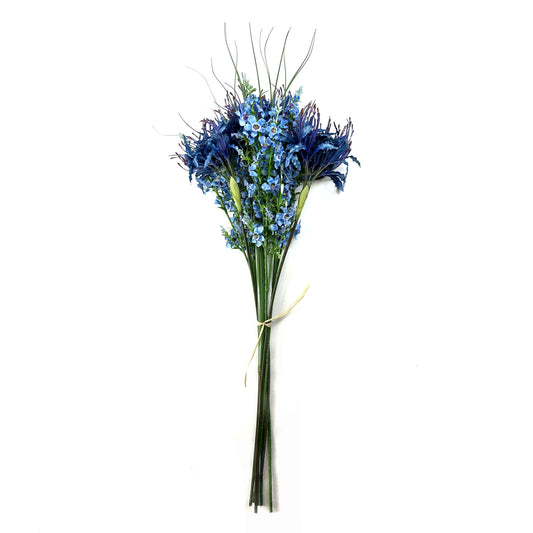 Artificial Blue Nerine and Catmint Tall Faux Flower Arrangement