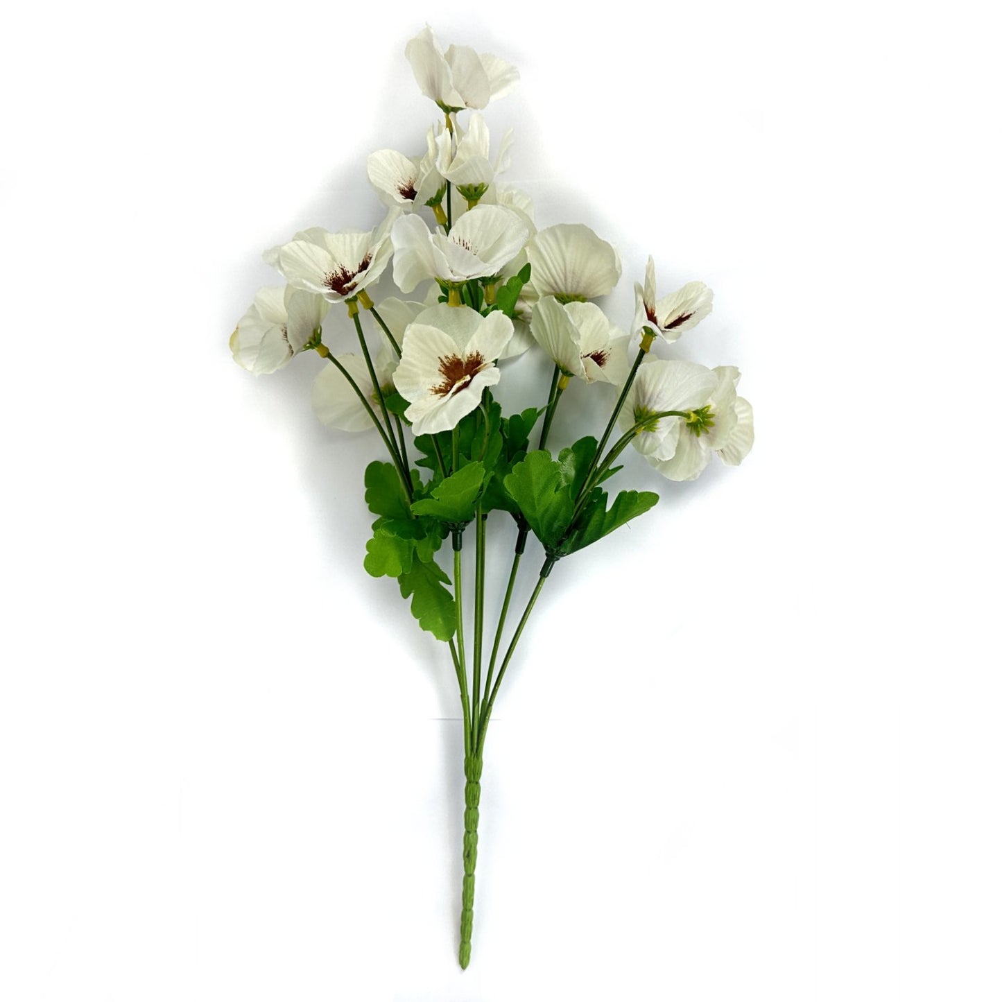 Artificial Pansy Bush 34cm - White