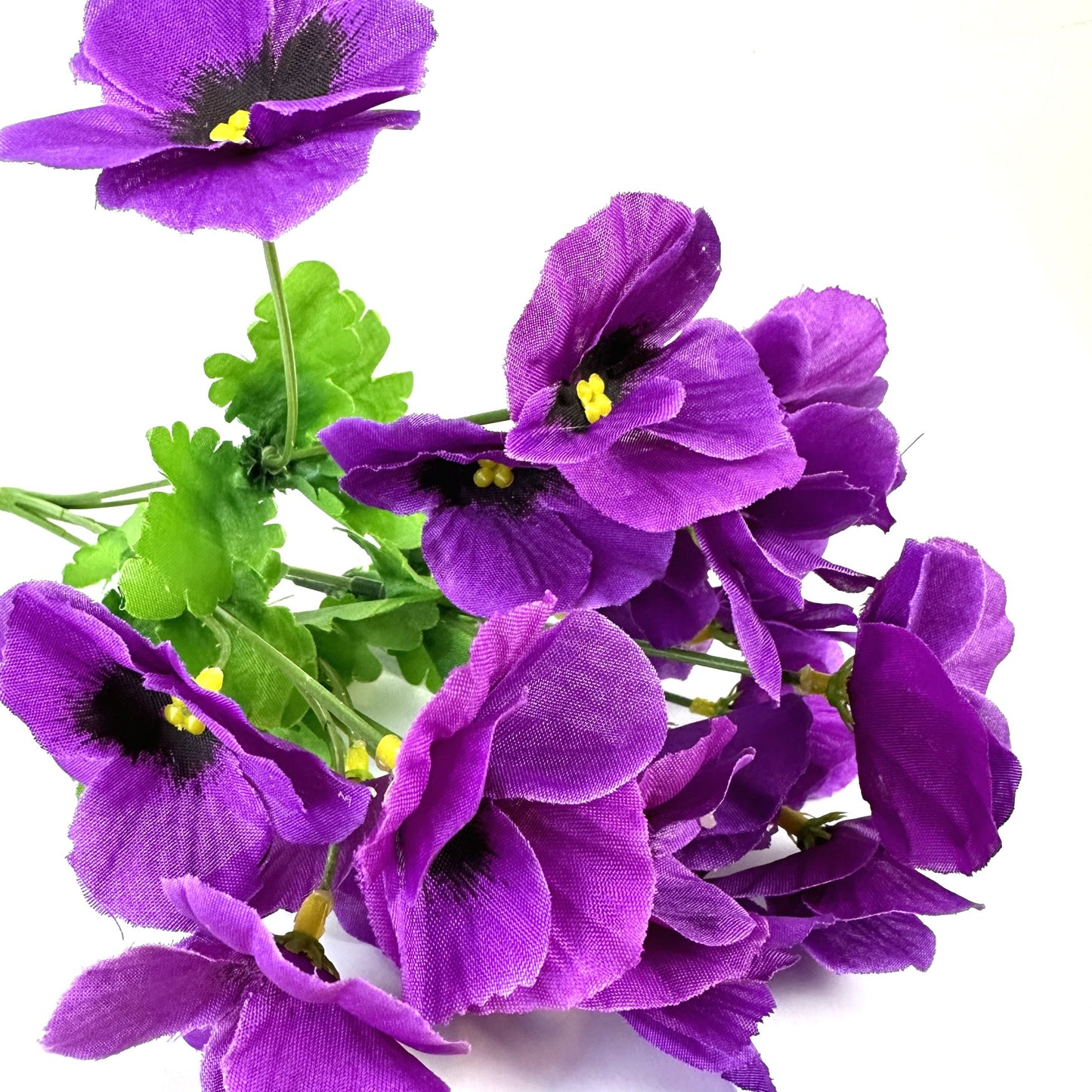 Artificial Pansy Bush 34cm - Purple