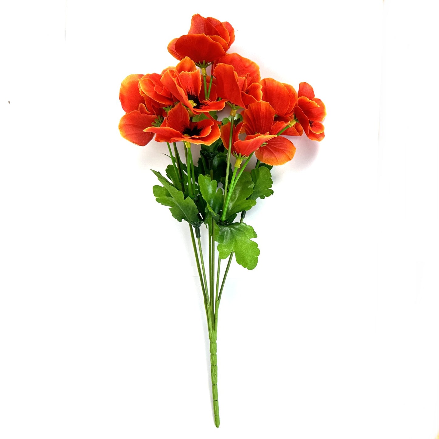 Artificial Pansy Bush 34cm - Orange