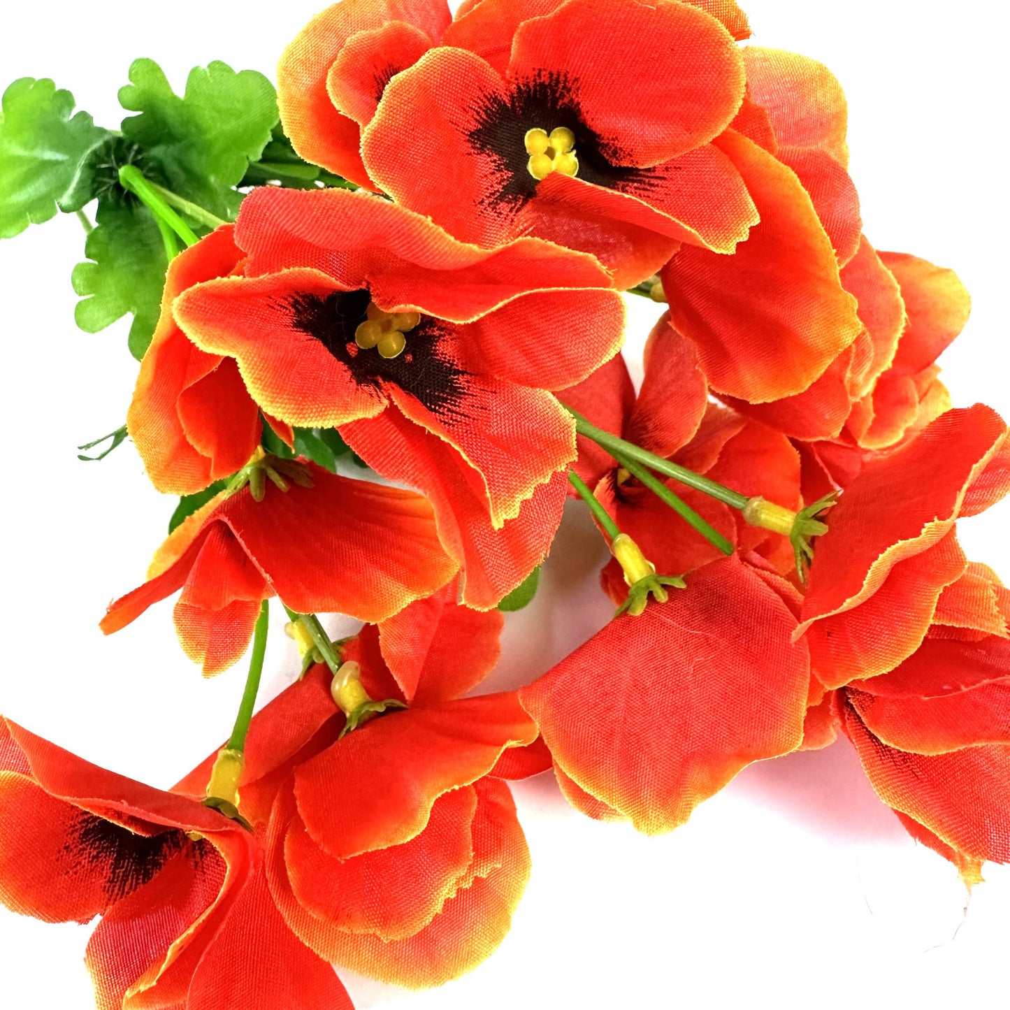 Artificial Pansy Bush 34cm - Orange