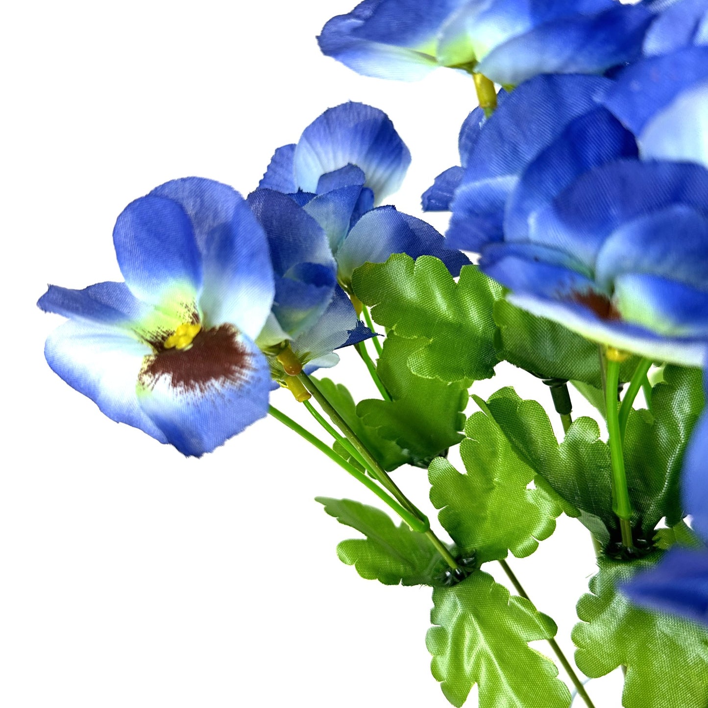 Artificial Pansy Bush 34cm - Blue