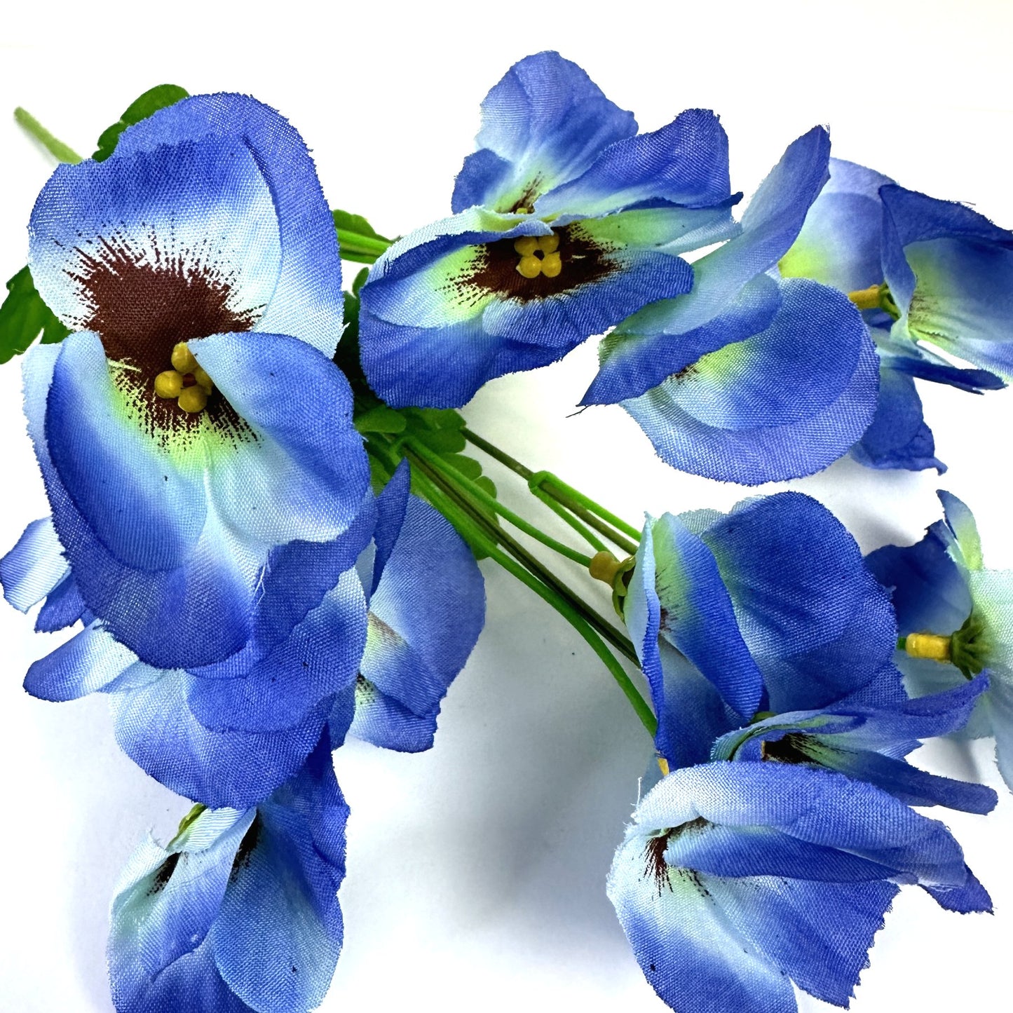 Artificial Pansy Bush 34cm - Blue