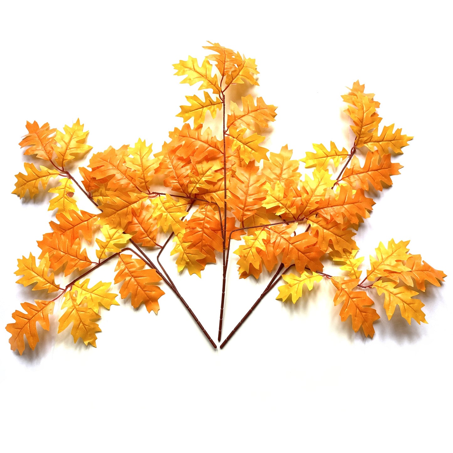 Artificial Oak Leaf Spray 68cm - Yellow and Orange Leaves