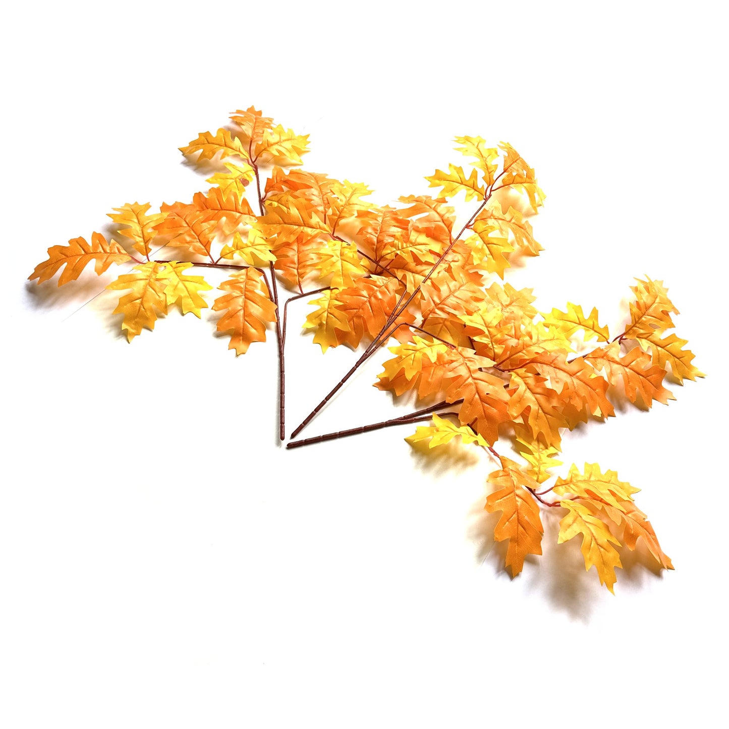 Artificial Oak Leaf Spray 68cm - Yellow and Orange Leaves