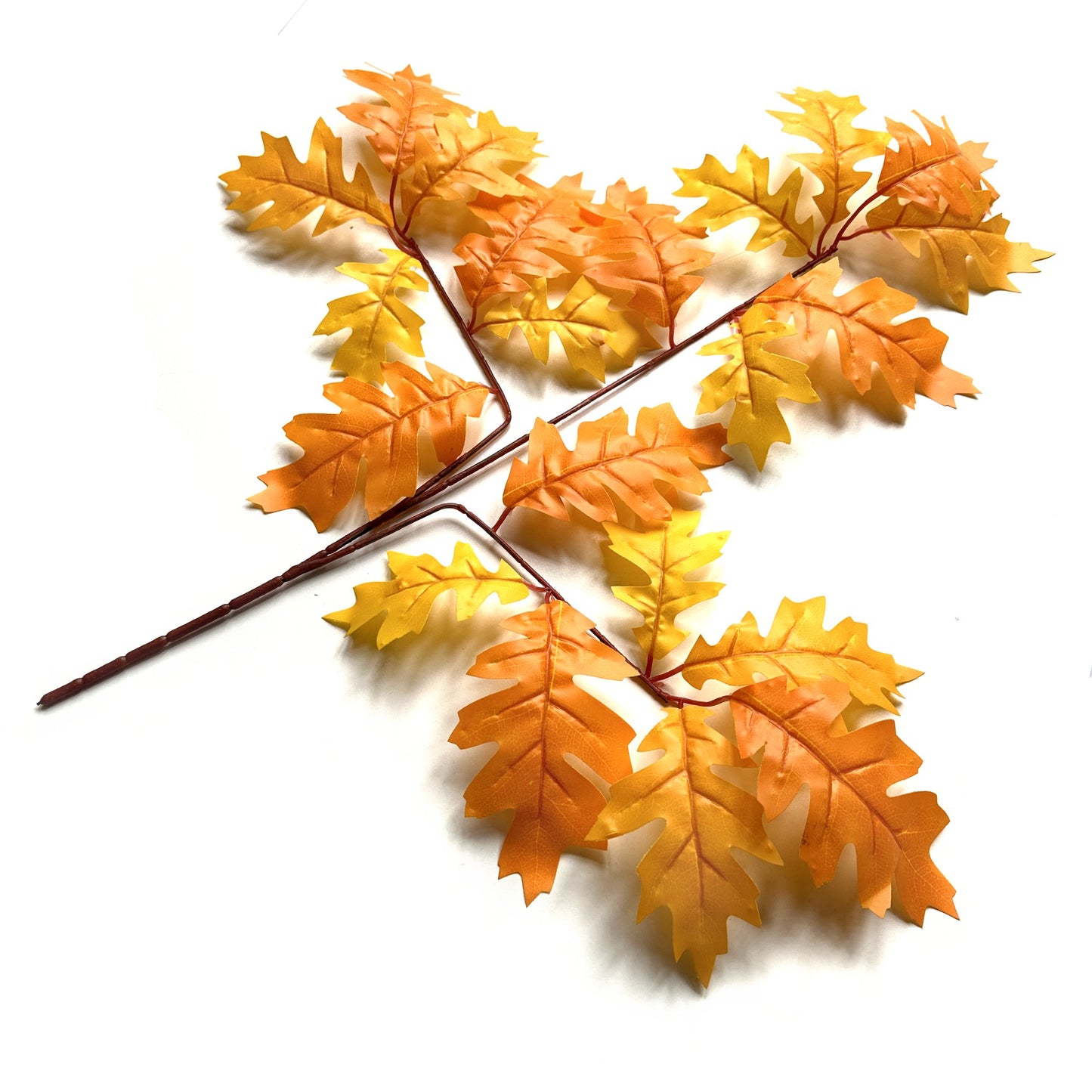 Artificial Oak Leaf Spray 68cm - Yellow and Orange Leaves