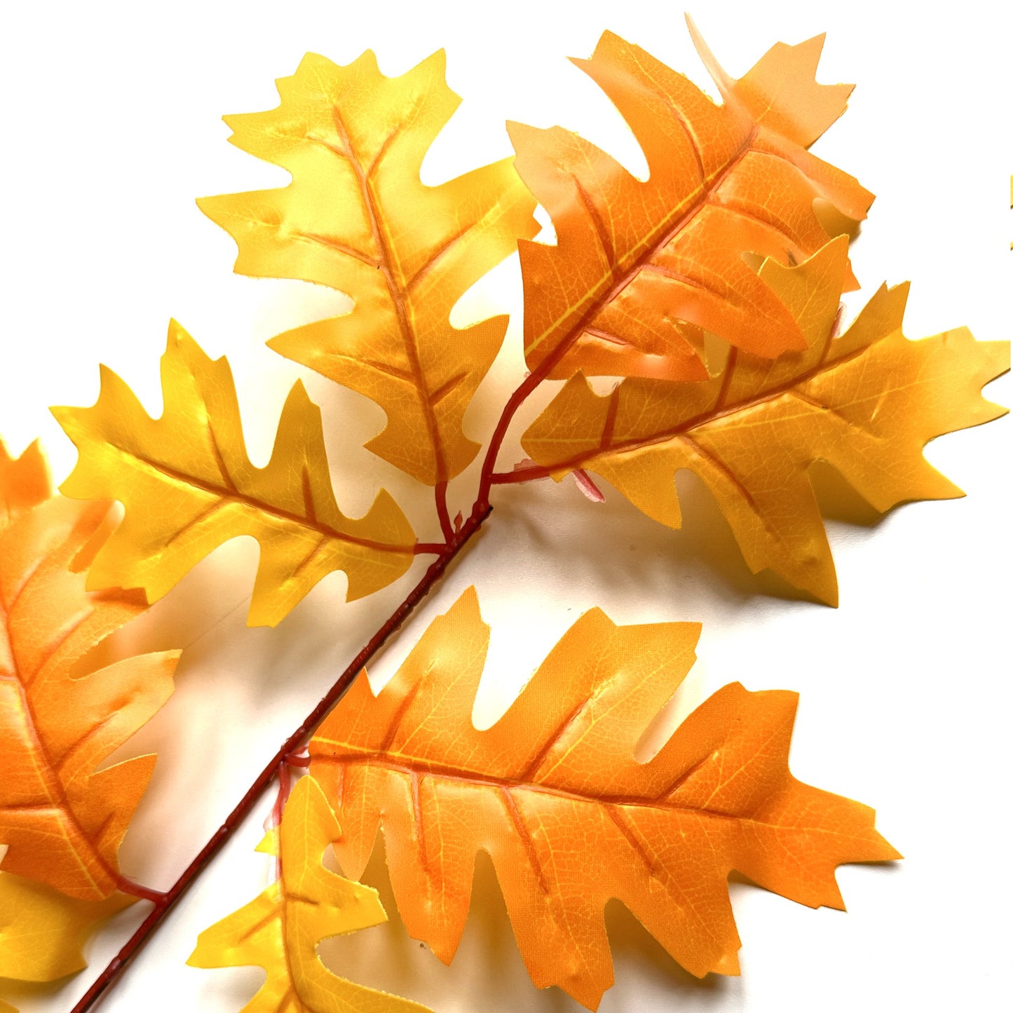 Artificial Oak Leaf Spray 68cm - Yellow and Orange Leaves