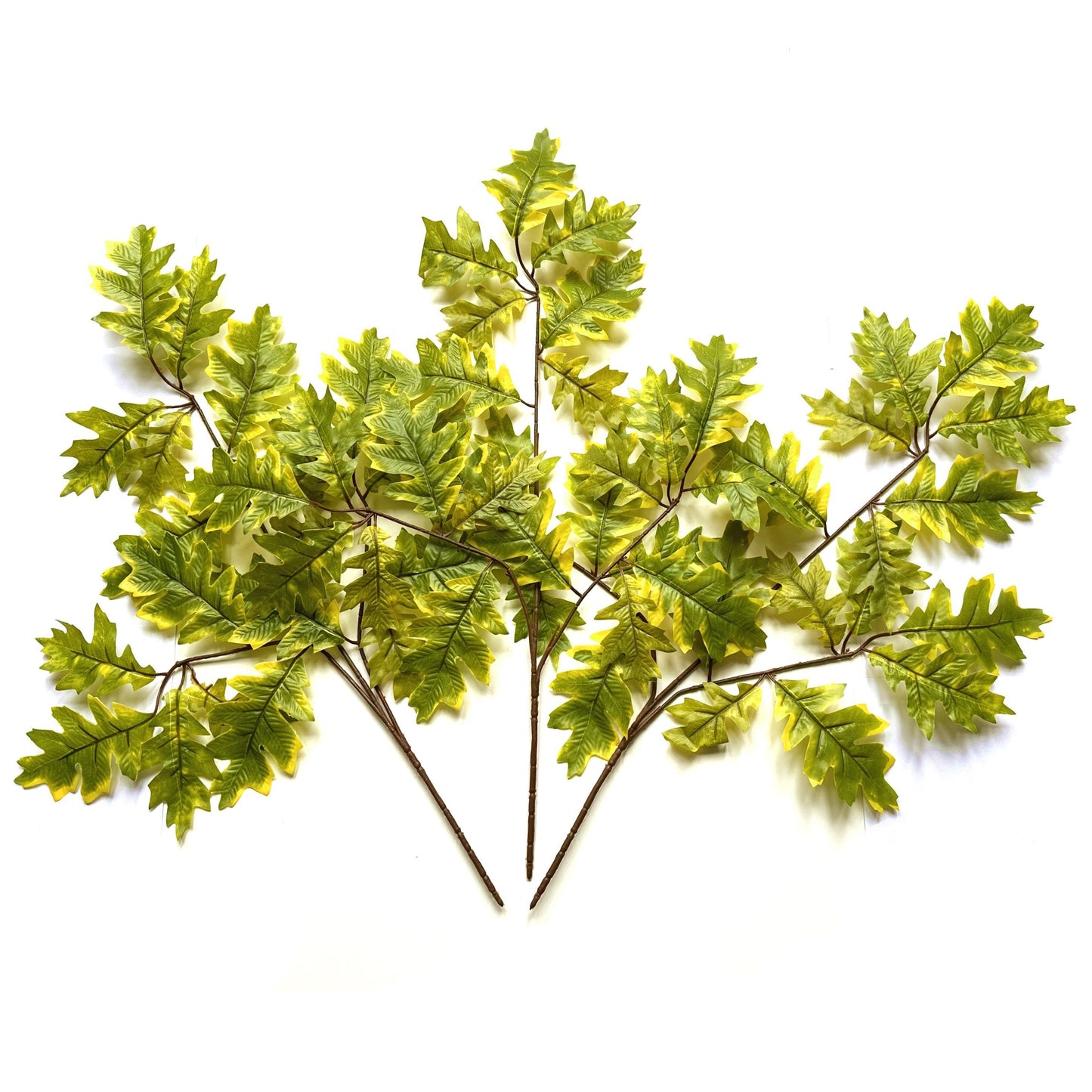 Artificial Oak Leaf Branch 68cm - Green and Yellow