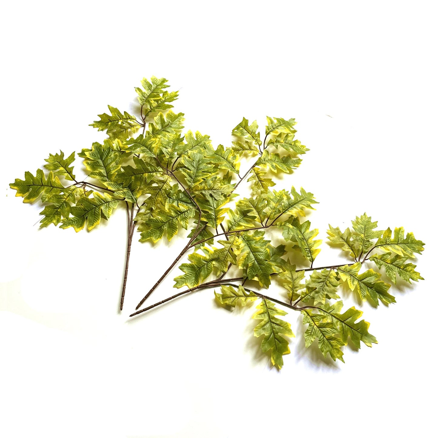 Artificial Oak Leaf Branch 68cm - Green and Yellow