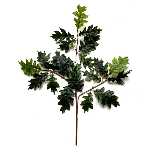 Artificial Oak Tree Branch With Faux Dark Green Leaves