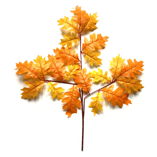 Artificial Oak Tree Branch With Yellow and Orange Faux Leaves