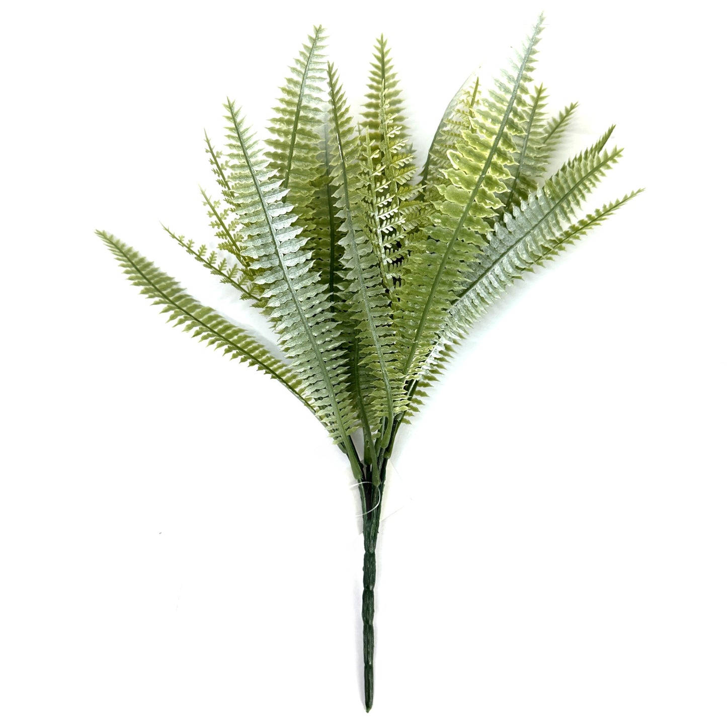 Artificial Light Pale Green Fern Bush 34cm