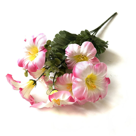 Artificial Petunia Flowering Bush with Faux Pink Flowers