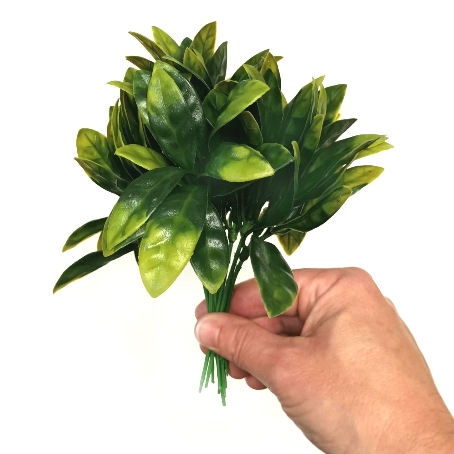 Artificial Green Foliage Two Tone Leaf Pick 15cm