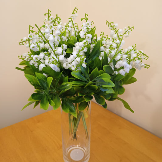 Artificial Lily of The Valley Flower and Choisya Leaf Arrangement