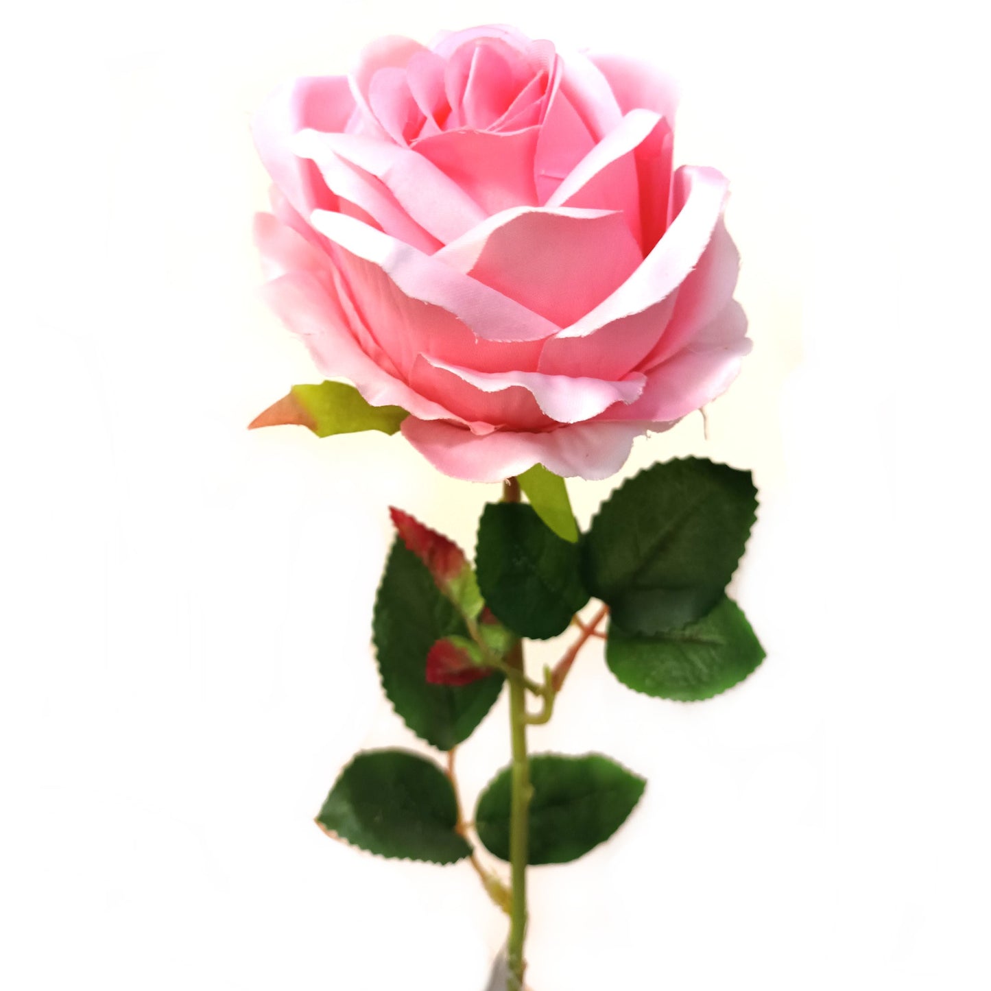 Artificial Globe Rose Flower Stem Light Pink 59cm