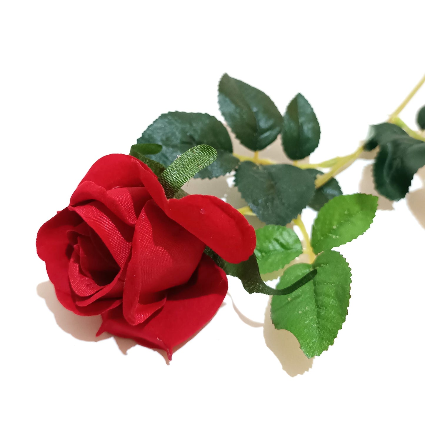 12 Artificial Red Rose Flower Stems With a Teddy Bear