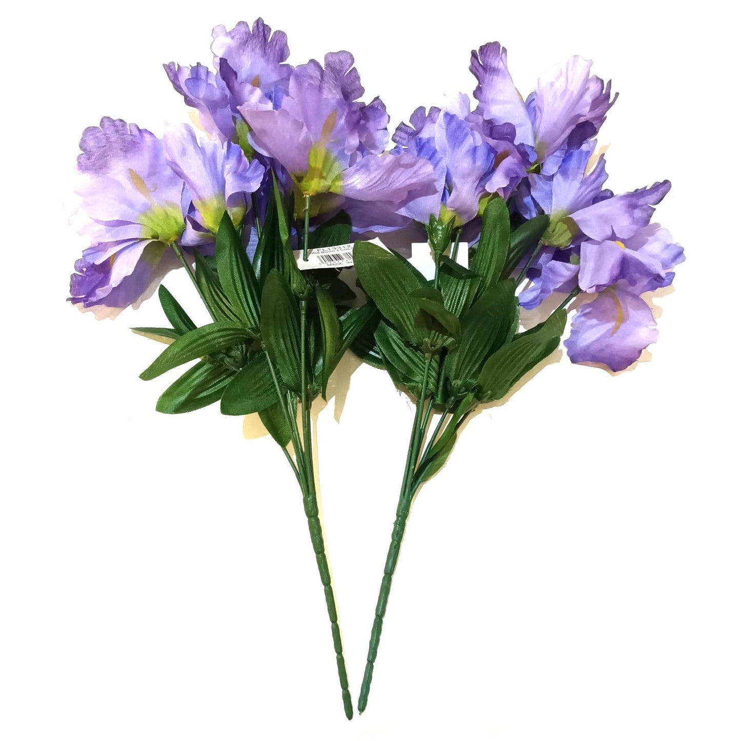 Artificial Iris Plant with Light Purple Flowers - 34cm