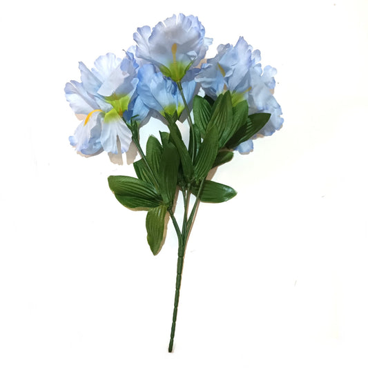 Artificial Iris Plant with Pale Blue Flowers - 34cm