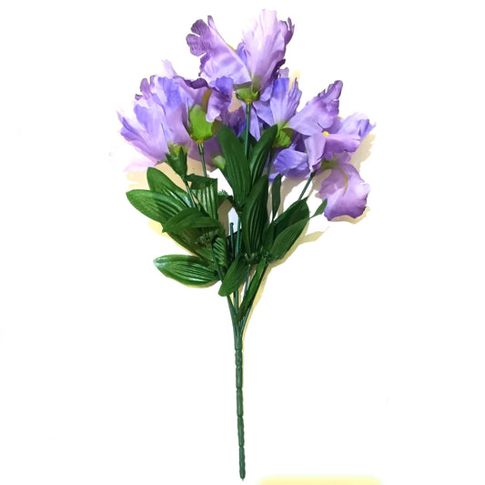 Artificial Iris Plant with Light Purple Flowers - 34cm