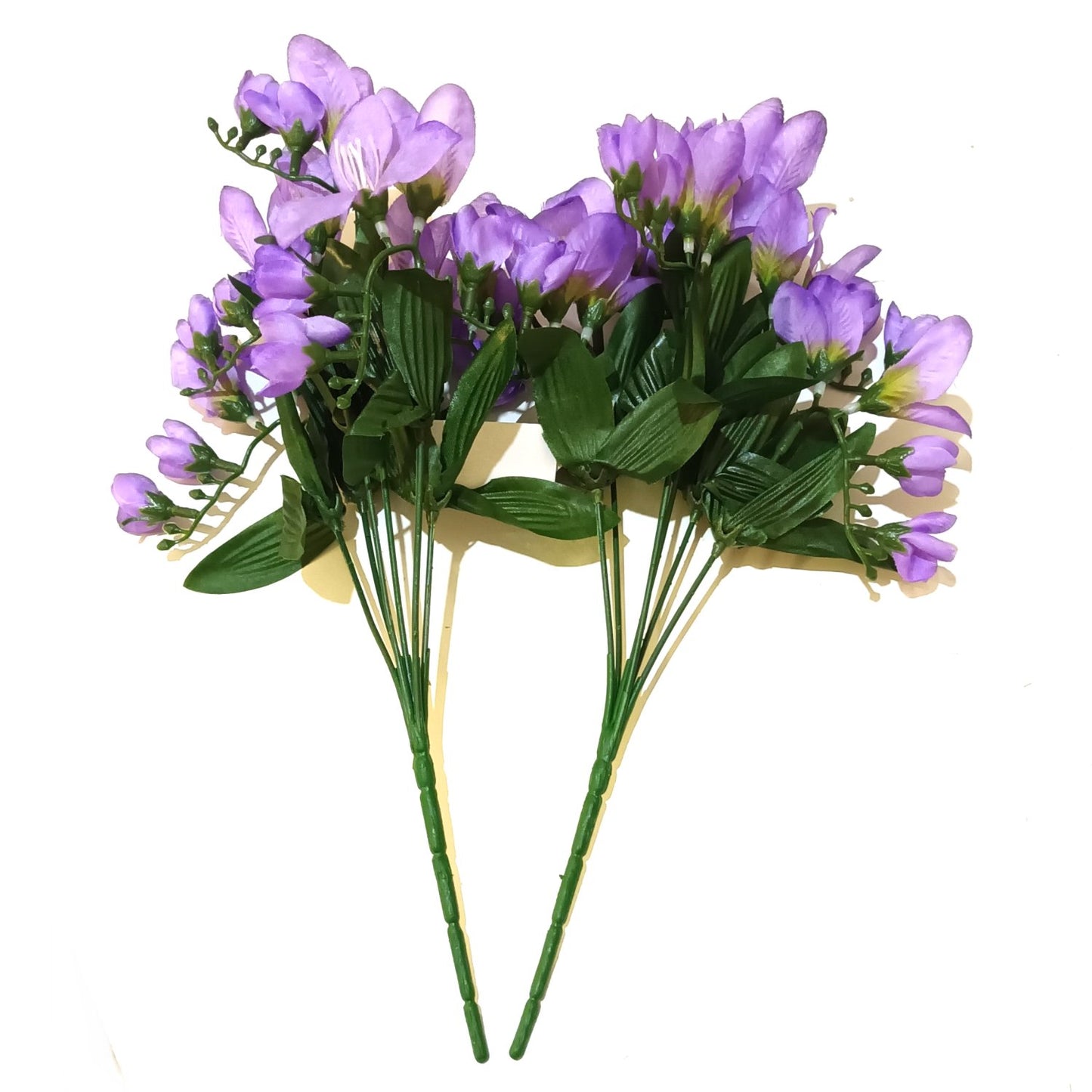 Artificial Freesia Bush with Purple Flowers 35cm