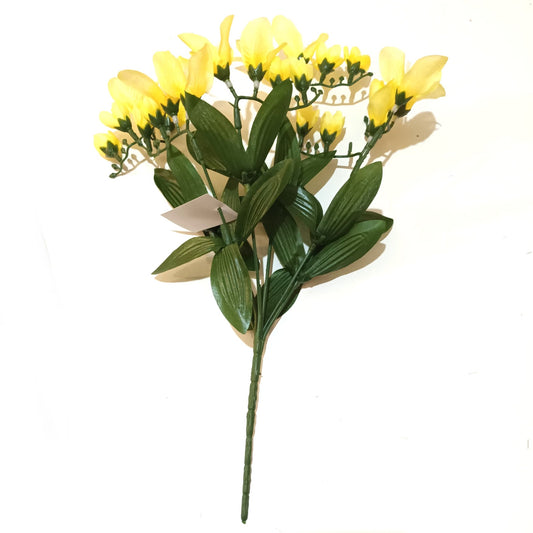 Artificial Freesia Bush with Yellow Flowers 35cm