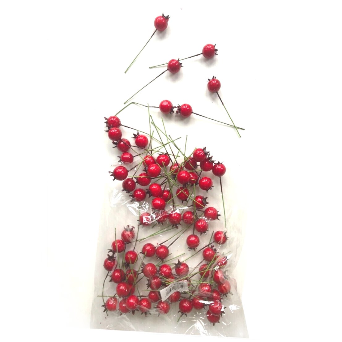 Pack of 72 Artificial Red Berry Picks 7cm