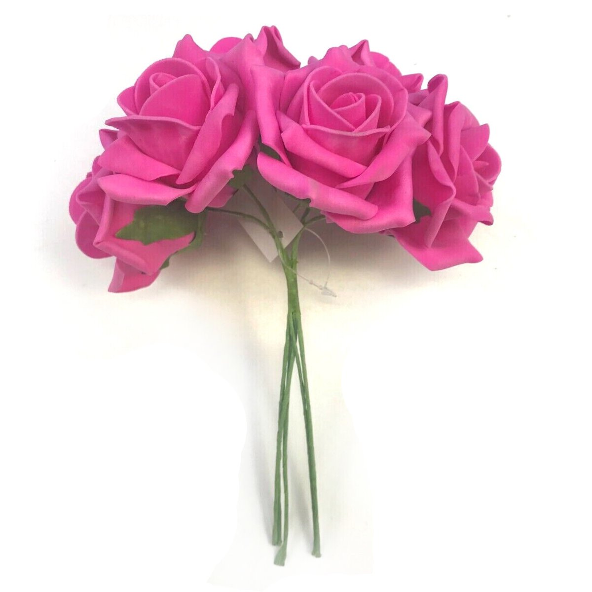 Artificial Fuchsia Pink Rose Flower Bouquet