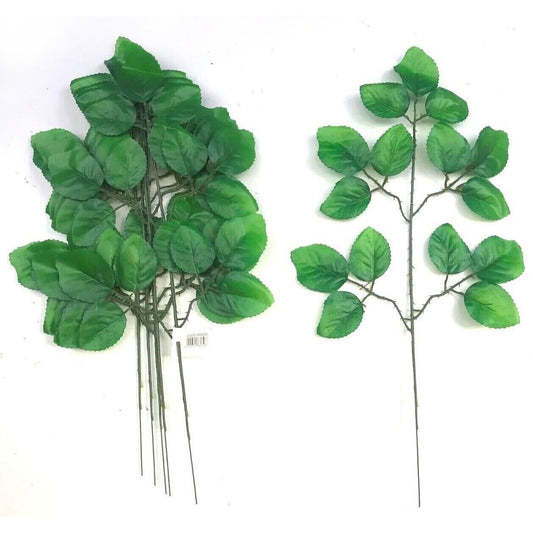 Pack of 6 Artificial Rose Leaf Sprays 45cm - 15 Leaves Per Spray