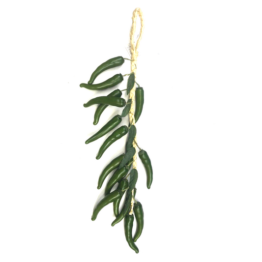 String of Artificial Green Chillies 57cm