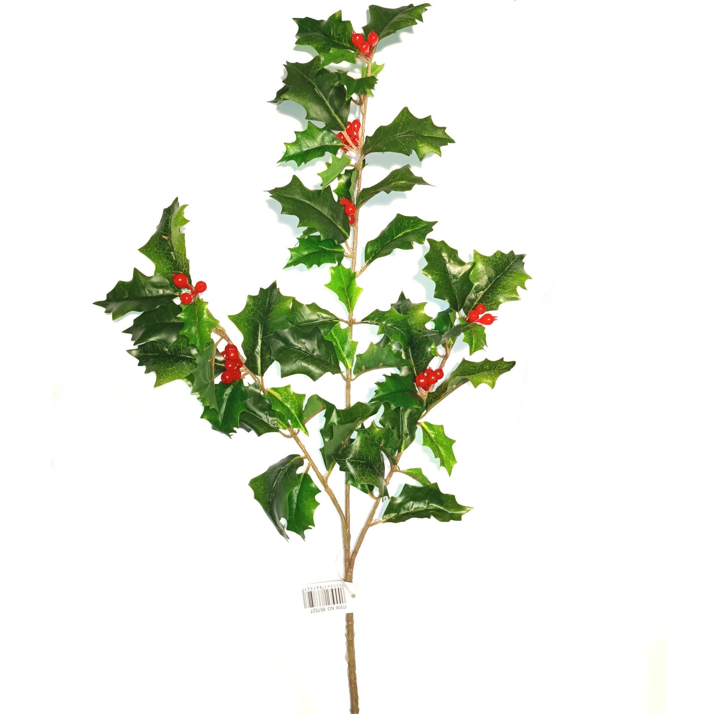 Artificial Holly Branch with Red Berries 51cm