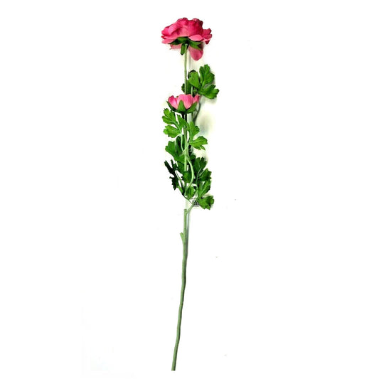 Artificial Ranunculus Flower Spray With Pink Flowers 70cm