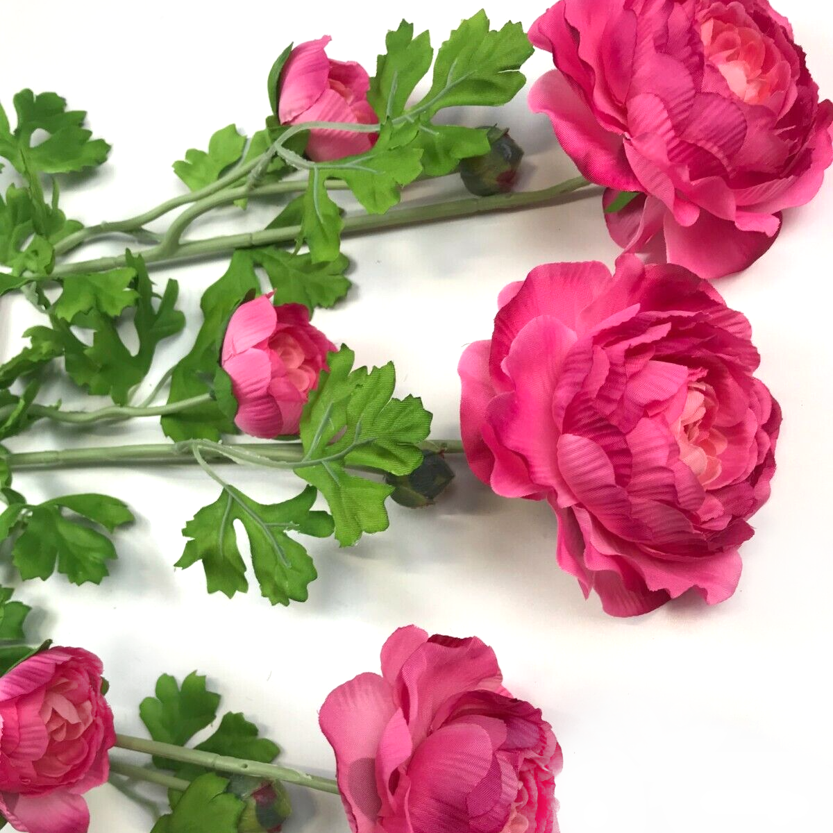 Artificial Ranunculus Flower Spray With Pink Flowers 70cm