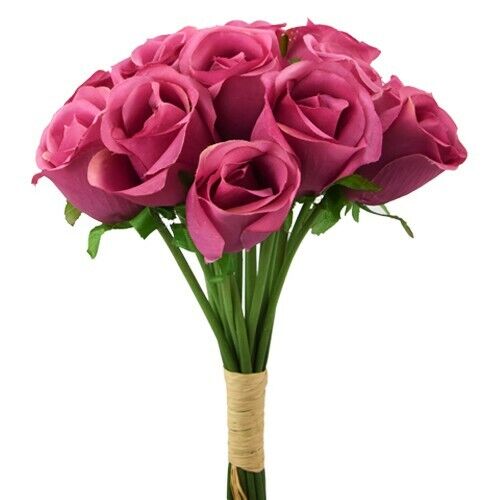 Artificial Rose Bouquet with dark pink flowers