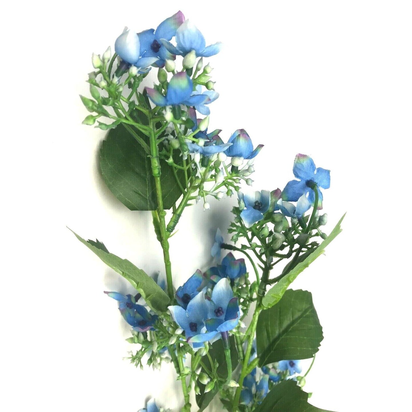 Artificial Wild Hydrangea Blue Flower Stem 83cm