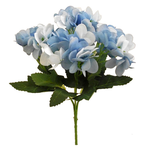 Artificial Hydrangea flower stem with blue faux flower