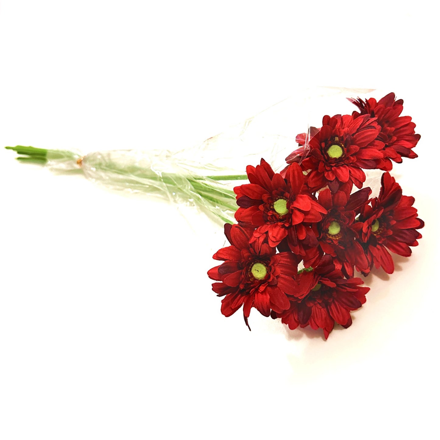 Bundle of 7 Artificial Gerbera Flower Stems - Red 47cm