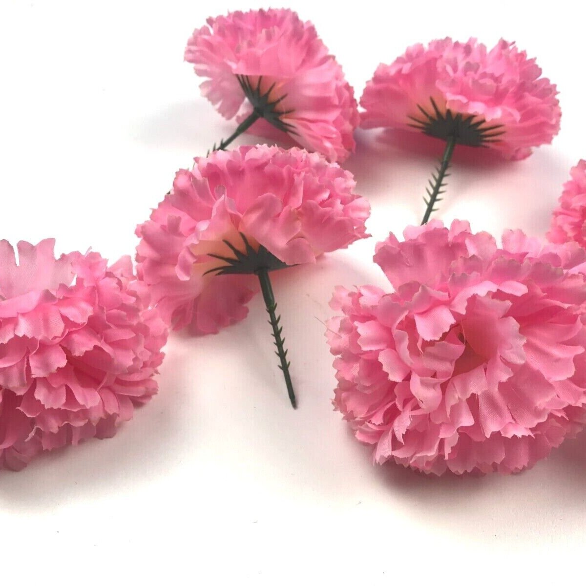 Pack of 10 Artificial Pink Carnation Flower Picks 8cm