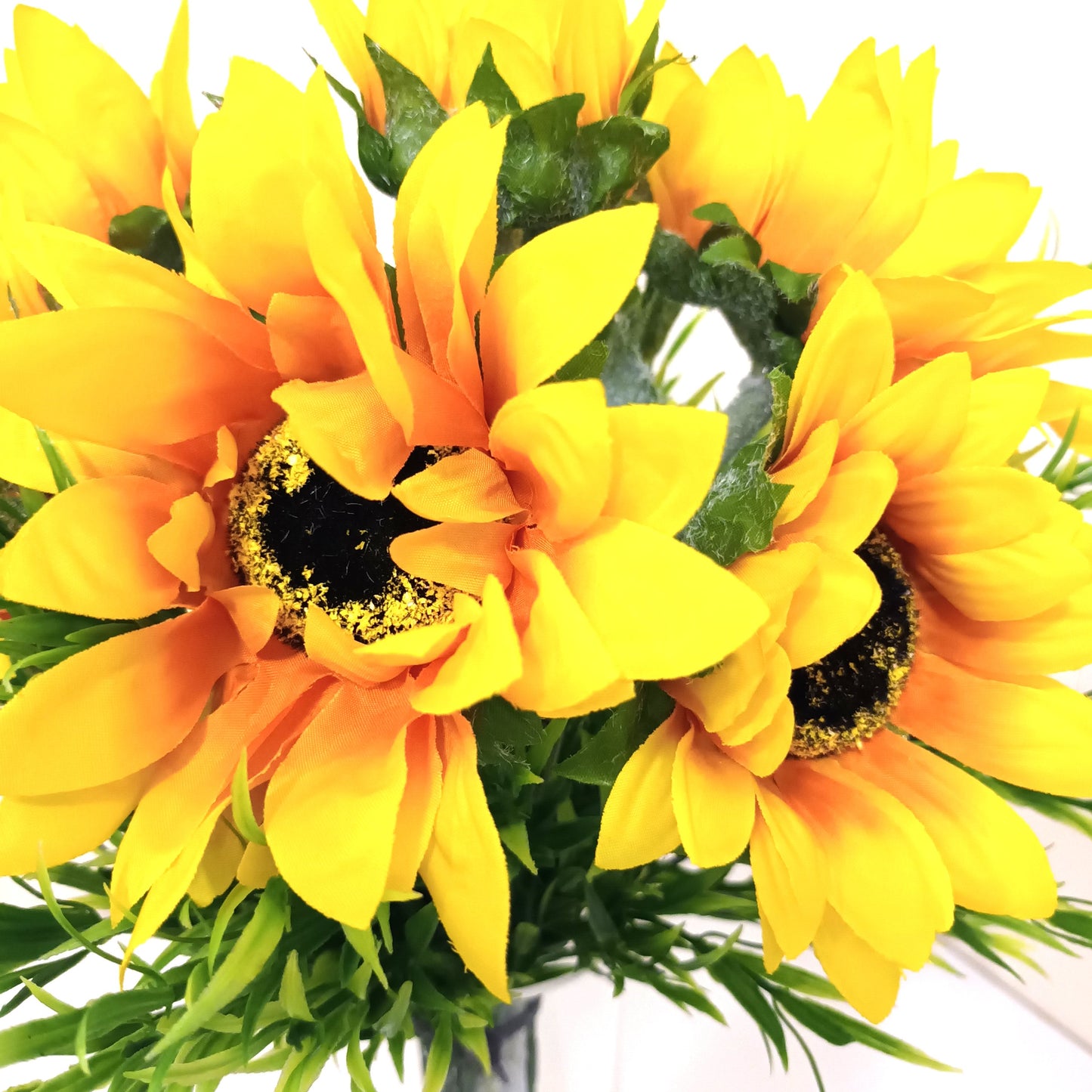 Artificial Sunflower and Grass Foliage Arrangement