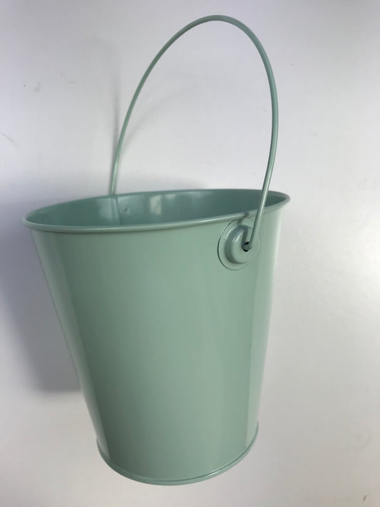 Pale Green Metal Bucket With Handle 13cm