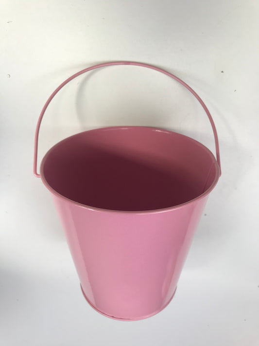 Pink Metal Bucket With Handle 13cm